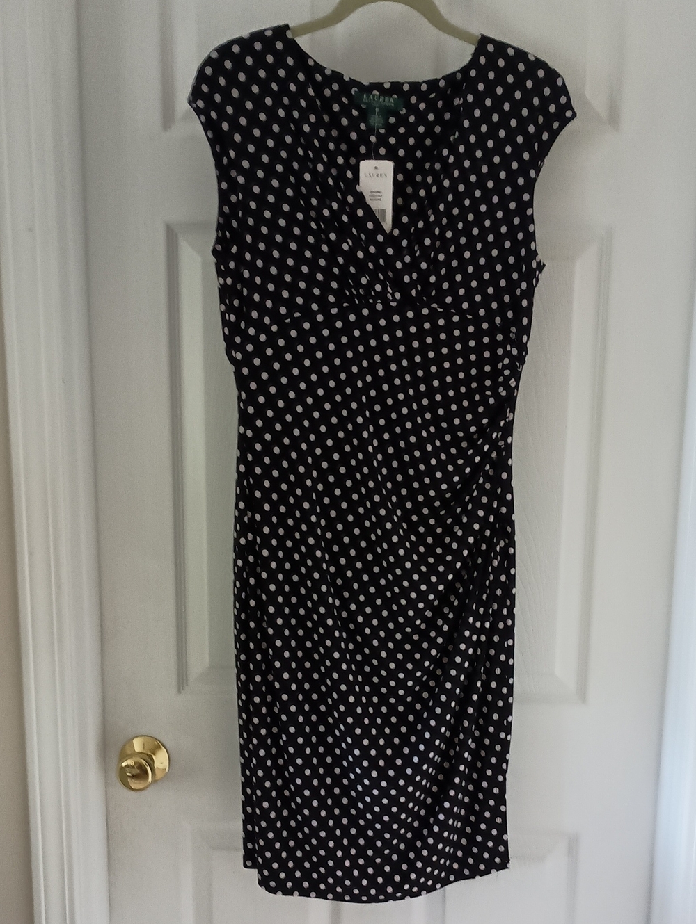 Lauren Ralph Lauren Black and White Polka Dot Midi Dress